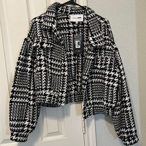 NWT Fashion Nova Cropped Houndstooth Jacket